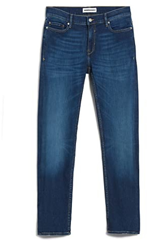 ARMEDANGELS Herren Straight Leg Mid Waist aus Bio-Baumwoll Mix IAAN X Stretch Slim Fit Dark Night Blue