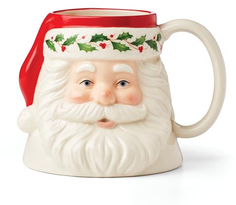 Lenox 895044 Weihnachtsmann-Tasse, mehrfarbig, 473 ml, Weihnachts-Trinkgeschirr