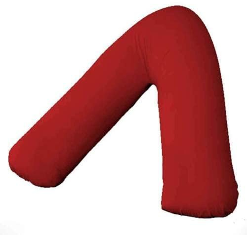 Axcent Comfort Pack 2 Polycotton V-Shape Pillow Covers – Plain Dyed V Pillowcase For Pregnancy Maternity Orthopedic Neck Support Cover Only (Red)