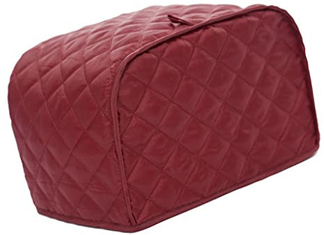 barenx Toaster-Abdeckung, Polyester-Toaster-Geräteabdeckung für Vierscheiben-Toaster und Staub- und Fingerabdruckschutz, 12 x 11 x 8,5 cm, Rot