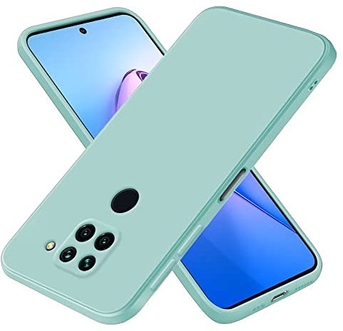 EASSGU Funda para Redmi Note 9 (4G) (6.53 Inches), Carcasa de Silicona Suave de TPU - Cian Claro