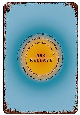 Angel Numbers 999 Kunstposter (14) Retro Poster Metall Blechschild Chic Art Retro Eisen Malerei Bar Menschen Höhle Cafe Familie Garage Poster Wanddekoration 20 x 30 cm