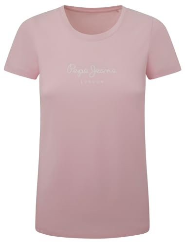Pepe Jeans New Virginia Ss N, T-shirt Donna, Rosa (Pink),M