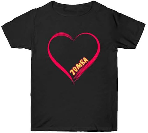Unisex Zumba Training Wear Heart Print Rundhalsausschnitt Unisex T-Shirt Zumba Class Dance Fitness Kurzarm-Top