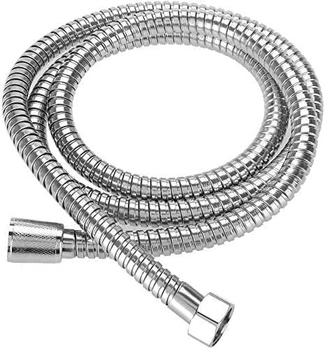 BARGAIN FACTORY Shower Hose 1.5m/59.05 Long Stainless Steel Universal Replacement Flexible Hose Shower Anti-Kink Pipe, Chrome Effect Long Shower Hose for Bathroom, Kitchen, Pet Bathing