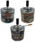 Metall Drehaschenbecher Sturmaschenbecher Windaschenbecher für Zigaretten US Retro Classic Design Höhe 12,5 cm Ø 9 cm 3 Stück Set