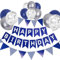 Luftballons Geburtstag Dekoration Set, Marineblau Silber Geburtstagsdeko Happy Birthday deko Banner Party Deko Geburtstag Set mit Marineblau Silber Luftballons Dreiecksflaggen Girlanden（NB+SJQ）