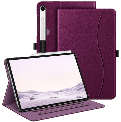 Fintie Funda para Samsung Galaxy Tab S9 FE de 10,9 Pulgadas/Tab S9 de 11 Pulgadas 2023, Funda multiángulo Folio con Compartimento para Documentos y función de Encendido automático, Color Morado