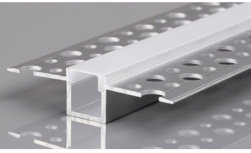 2m LED Alu Profil Unterputz Rigips Trockenbau Schiene Kanalprofil mit Milchglas Abdeckung Kanal System für LED-Streifen Profil Q