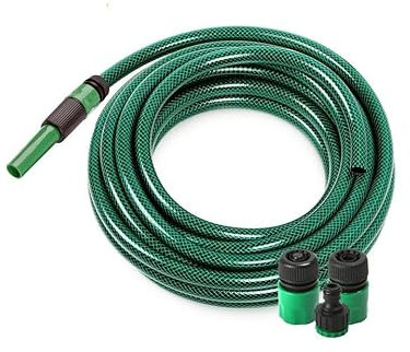 My Garden Hose Pipe 100M Includes 4 Fittings Connectors Flexible Braided 3 Layer Reinforced PVC Water Hosepipe Heavy Duty All Seasons Hose 12.5MM Dia Ideal Watering Solution