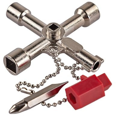 Kestek Multifunktion Schaltschrankschlüssel, 7 in 1 - Absperrsysteme Schlüssel für Elektro, Gas, Wasser, ideal zum Bedienen von Absperrventilen, kompakt und vielseitig für verschiedene Anwendungen