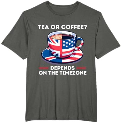 British Tea US Coffee | American And British Flag Together T-Shirt