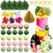JeVenis 43 PCS Hawaiian Cake Decorations Tropical Cake Topper Luau Cake Toppers Moana Cake Decorations Hibiscus Flowers Cake Decorations