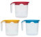 1 Liter Plastic Water Jug with Lid Milk Juices Drinks Fridge Jug Ideal for Everyday Use Indoor Outdoor Party (Blue, Red & Yellow)