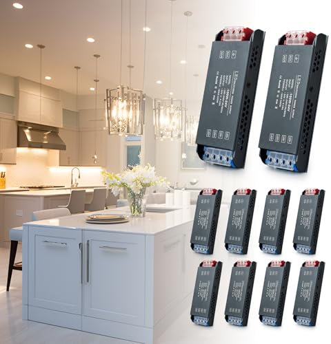 Transformador 220v a 24V 100W 4,16A LED Driver, BRIMETI Ultra Fino Fuente de Alimentación 220V a 24V DC Driver de Bajo Tensión Controlador LED Voltaje Constante (10 Piezas)