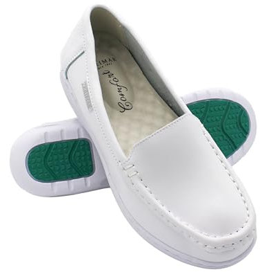 Zerimar Zapatos Cómodos de Vestir Mujer - Mocasines en Piel con Cámara de Aire - Bailarinas para Verano - Color Blanco - Talla 38
