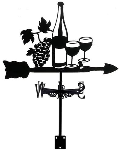 Hilai Weather Vanes Grapes Wine Wind Vanes Metal Weather Vane for Sheds with Screws Waterproof Wind Direction Indicator for Outdoor Garden Roof Decor, Weathervanes For Roofs