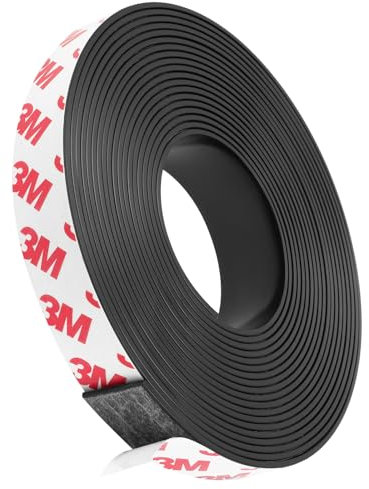 Flintronic 2M Rotolo di Nastro Magnetico, Nastro Magnetico Autoadesivo, Striscia Calamitata con Nastro Adesivo 3M, per Tende, Foto, Poster, Magneti per Frigorifero, Zanzariere, Domestico(3cm*1.5mm)
