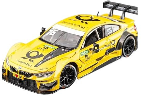 EMRGAZQD Motorfahrzeuge Replika Auto 1:24 Für BMW M4 GT3 Legierung Sportwagen Modell Diecast Metall Auto Fahrzeuge Modell Simulation Sammlung Geschenk Originalgetreue Nachbildung(M4 DTM Yellow)