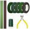 HXC 9 Pcs Floral Arrangement Kit with Floral Wire Floral Tape Green Florist Wires Cutter Floral Arrangement Tools for DIY Bouquet Stem Wrap Wreath Making Florist
