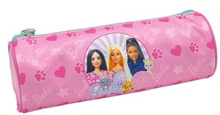 Barbie Articles scolaires | Cartable | Trousse | Trousse | Tablier de peinture | Sac de gym | Rentrée scolaire pour filles et enfants, Rose, Taille unique