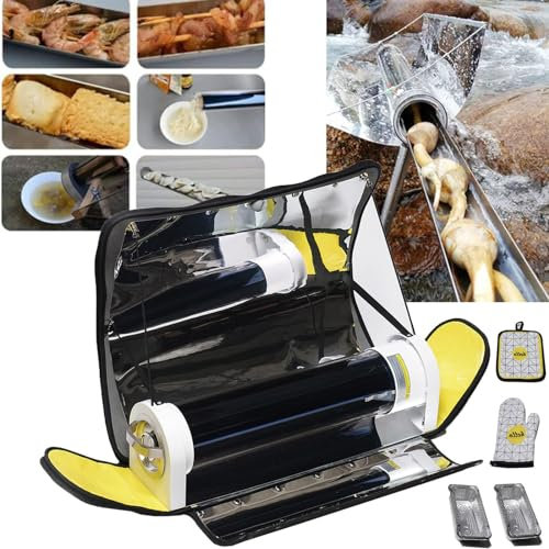 Fours D'ExtéRieur 4,5 L, Cuiseur Solaire à Concentration 120℃-330℃, Outils De Cuisson Pour Gril Solaire Multifonctionnels - Chauffage Par Tube Collecteur, Pour Griller La Viande
