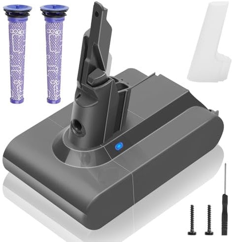 Waitley 6000mAh Battery for Dyson V7 SV11 Compatible with V7 Animal V7 Trigger Series Vacuum Cleaner with 2 Filters
