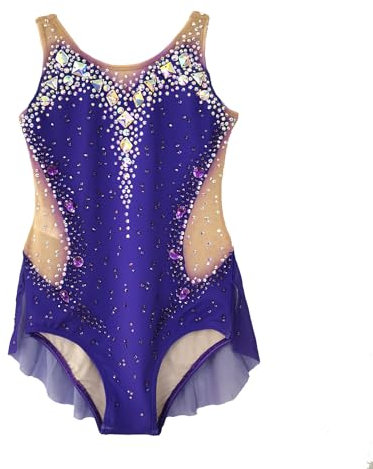 LIUHUO Body da ginnastica ritmica alla moda comodo maglia viola elegante, Viola, Medium