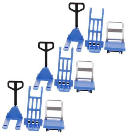 GLSTOY 3juegos Carro Plataforma Modelo De Juguete para Carrito De Mano Transpaleta y Simulador De Herramientas para Escenas Casa De Muñecas