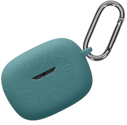 kwmobile Silicone Carry Case Compatible with JBL Wave Beam/Beam 2 / Wave 200TWS Cover - Embossed Soft Rubber Pouch - Embossed Pattern