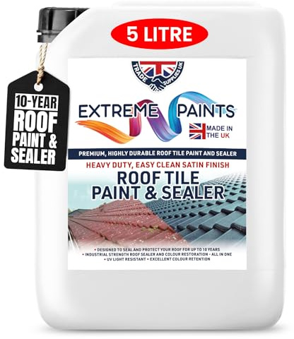 TRADE SUPPLIES UK - Extreme Roof Tile Paint & Sealer - Durable Acrylic Formula, Restores, Protects, Seals Roof Tiles, UV Resistant - Brown, 5L