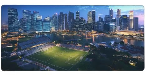 Mouse Mat Gaming XXL Football Field Extra Large Size Keyboard Pad 39.37 x 19.69 x 0.12 Inch Stitched Edges Mouse Pad Non-Slip Rubber Base Water-Resistant Surface for Laptop Desk Mat 1000x500x3mm 9344