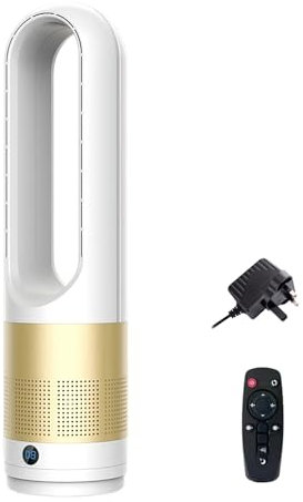 18 Ventilateur Sans Pale, Ventilateur Colonne Silencieux, Ventilateur De Sol Oscillant à 80, Avec Minuterie 8 Heures, TéLéCommande, éConomie D'éNergie, Pour Chambre à Coucher, Bureau (A)