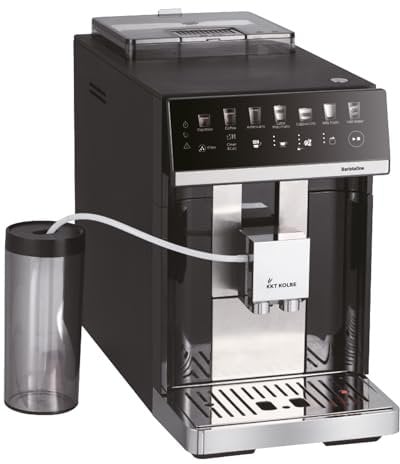 KKT KOLBE Kaffeevollautomat mit Milchbehälter, Milchschaumdüse und Zubehör, 2 Tassen, 15 Bar, 7-stufiges Mahlwerk, Touchscreen, Automatische Reinigung, 7 Getränke Barista One