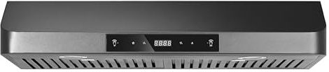 EVERKITCH 30inch Under Cabinet Range Hood, 900CFM Black Vent Hood