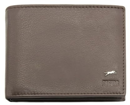 JAGUAR Portafoglio Uomo Pelle Vera Dotato di Scomparti Carte, Portamonete Banconote e Documenti, Idea Regalo Uomo dal Design Classico e Raffinato, Leggero (soli 75gr) Castano