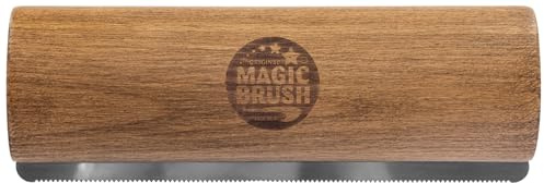 MagicBrush Fellfreund lang, Fellbürste, Pferdebürste, braun, 20x6,8x3,5cm, Holz, Edelstahl-Zinken, 289g, unterstützt Fellgesundheit, einfache Reinigung, Pferde, 3232479