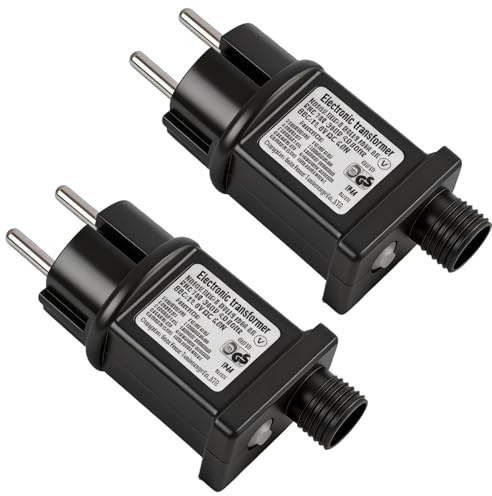 2PCS EU Stecker 8 Modi Netzteil Lichterkette mit Timer, 31V, 6W, Timer Und Speicherfunktion Als Trafo Für L-ichterkette Und Stecker L-ichterkette Für Innen Und Außenbeleuchtung Mit Mehreren Lichtmodi