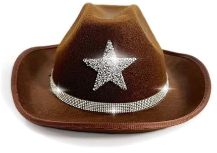 Glitzernder Cowboyhut mit Sternen für Kinder – Westernpartys, Festivals, Sonnenspiele im Freien Mädchen und Jungen