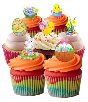 30 essbare Kuchendekorationen mit Ostermotiv.