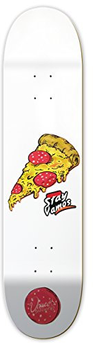 Vamos Skateboards | Premium Skateboard Deck | 100% Canadian Hardrock Maple | mit Griptape | Diverse Größen und Designs (8,375, Pizza)