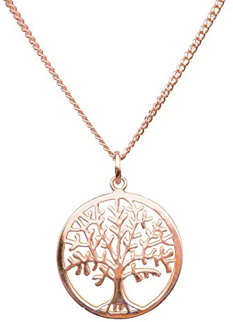 ANTOMUS® 18K ROSE GOLD VERMEIL SILVER TREE OF LIFE YGGDRASIL ADJUSTABLE NECKLACE THREE CHAINS IN ONE 20-22-24