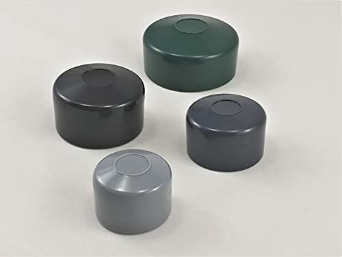 OuM 10 Stück Pfostenkappe Zaunpfahlkappe rund 42,4mm (1 1/4 Zoll) Grau