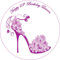 7.5 inch circle round pink high heel shoe cake topper printed edible icing personalised
