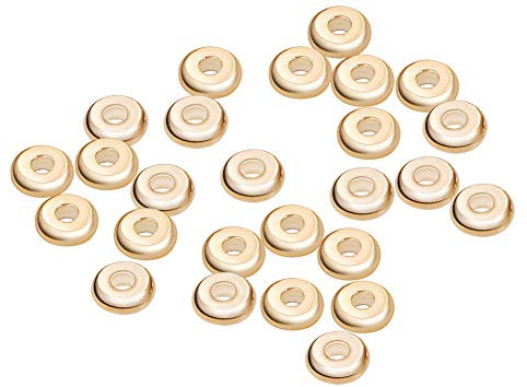 BENECREAT 60 STUCKE 18 Karat Gold uberzogene Perlen Metall Spacer Perlen fur DIY Schmuckherstellung und Andere Kunsthandwerk - 5x1.5mm, Donutform