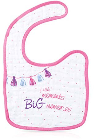 Nuby - Little Moments - Lätzchen aus Baumwollmusselin - 0M+, Rosa