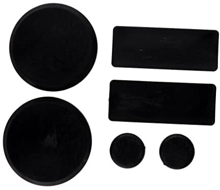 SM SunniMix Vollfinger Stoßfest Longboard Skateboard Handschuh Ersatz Sliders Pucks, 6pcs Schwarz, Rechteck