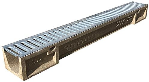 Canaletta di scolo acqua carrabile in calcestruzzo polimerico con griglia zincata 100x12 SELF100 griglia scolo acqua piovana Ideale per interrati garage e cortili