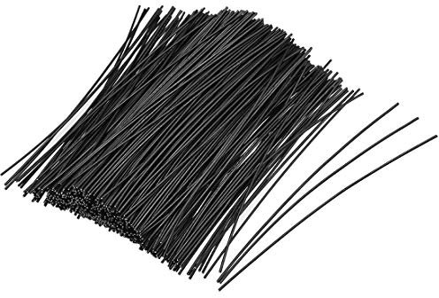 sourcing map 4 Inches Metallic Twist Ties Reusable Cable Cord Wire Ties Black 500pcs