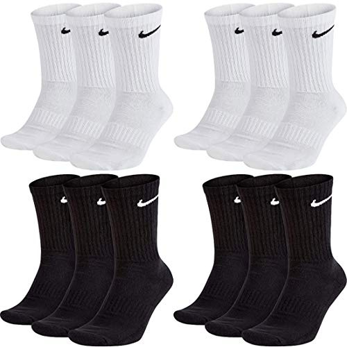 Nike Lot de 12 paires de chaussettes de tennis pour homme et femme Blanc/gris/noir Taille 34 36 38 40 42 44 46 48 50 Taille : 42-46 Code couleur + Couleur : A45 6 paires Blanc 6 paires Noir